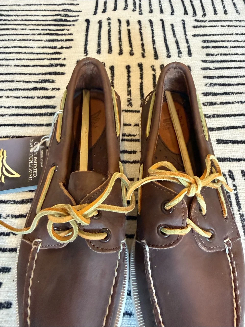 Vintage Sperry Top-Sider Authentic Original Men's 7M Brown Leather Deadstock NIB